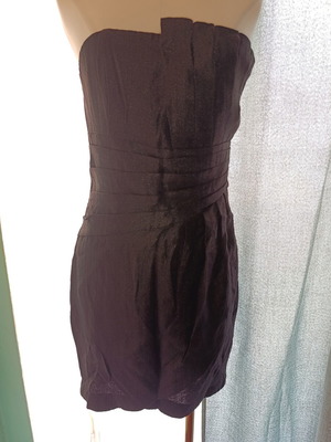 Mini Strapless Dress H&M New, Black Metallic Size M Petite