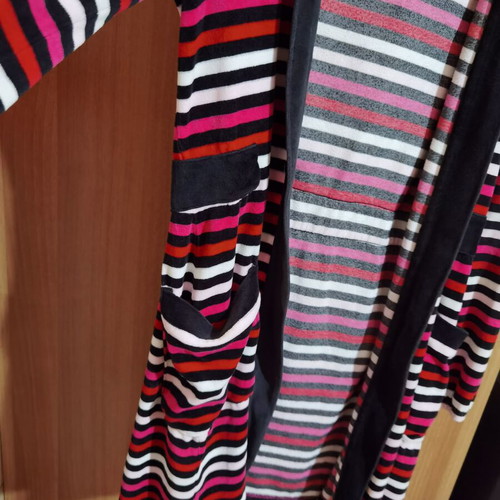 Disney plush striped bathrobe used