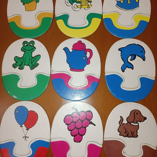 Educational Matching Puzzle Set used, 15 pieces, learn colors