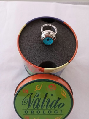 Vintage Valido Orologi Ring Watch turquoise silver, like new