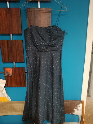Helmi polka dot cocktail dress like new, blue, strapless option