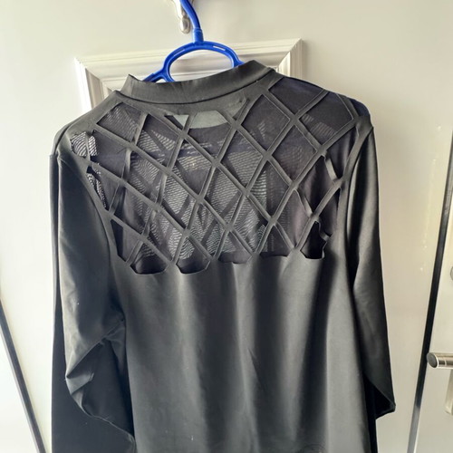 Shein long-sleeve blouse new with pearls black XXXL