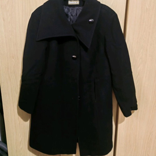 Tisato club XL women's wool coat like new, black
