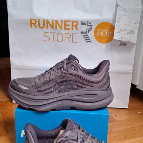 HOKA Bondi 9 women's running shoes, anthracite, size 39 1/3