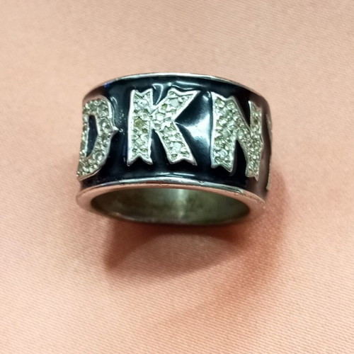 DKNY ring with enamel like new, alpaca and zircon stones