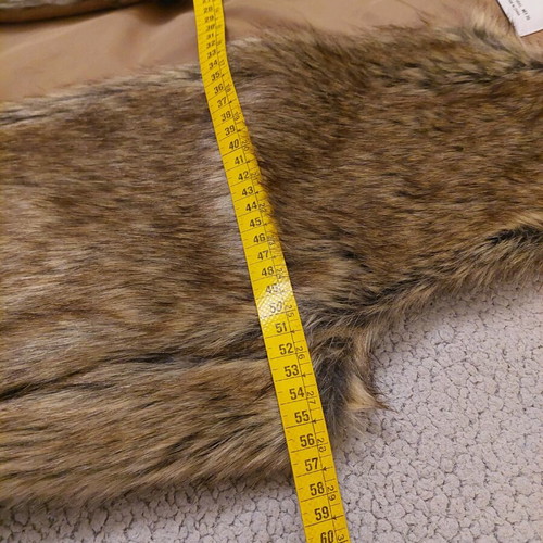 Synthetic sleeveless fur vest new, size Large, beige brown