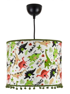 Children's ceiling light Green Dinos 35x20 cm E27 oxygen lampshades