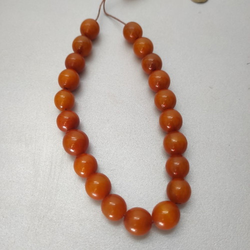 Komboloi mastic 21 beads vintage metal part used