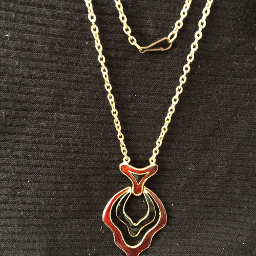 Germaniko Athanato necklace new with brown and gold brooch