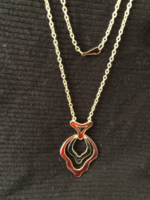 Germaniko Athanato necklace new with brown and gold brooch