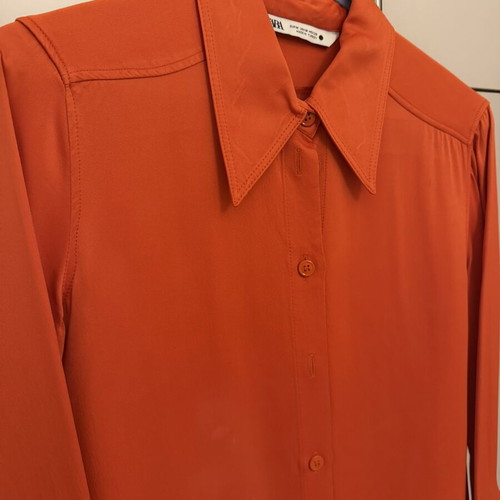 Zara satin shirt size M like new, orange