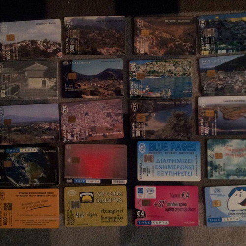 Phone cards used, pack of 20 pieces