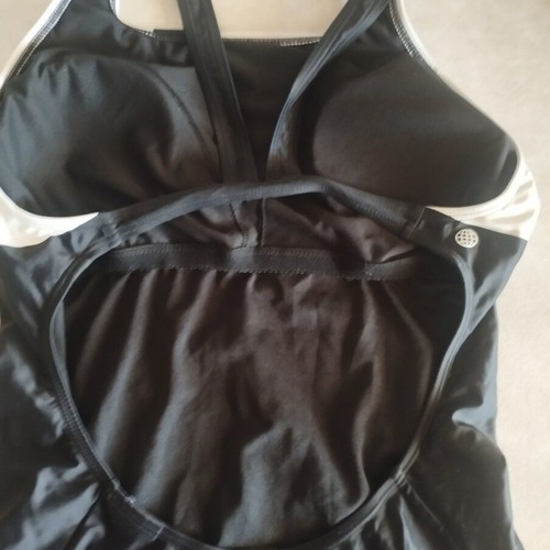 Adidas one-piece swimsuit Small with inner cups, black and white