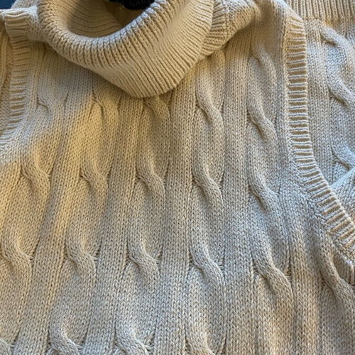 Ralph Lauren cable knit dress like new, white, cotton