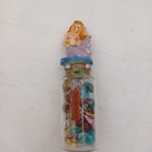 Magnet bottle with shells and mermaid cap used from Chalkidiki