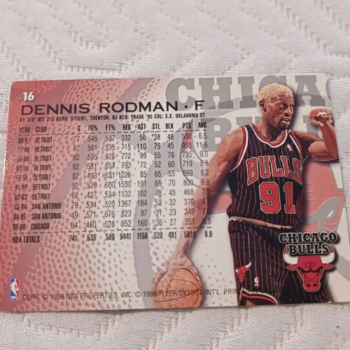 Dennis Rodman Fleer 96-97 and Topps 94 cards like new, 2 pieces