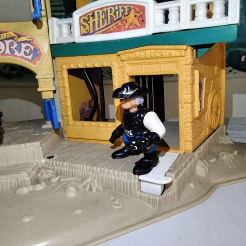 Fisher-Price Great Adventures Wild Western Town playset with 2 figures, 1996