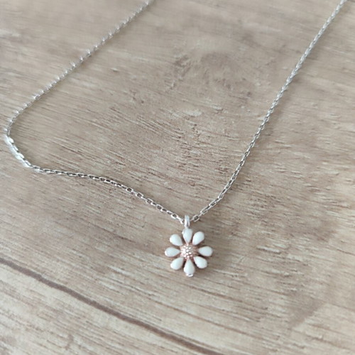 Silver 925 anklet with daisy charm