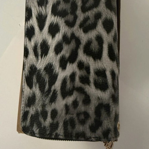Forever Young leopard wallet like new, black and grey