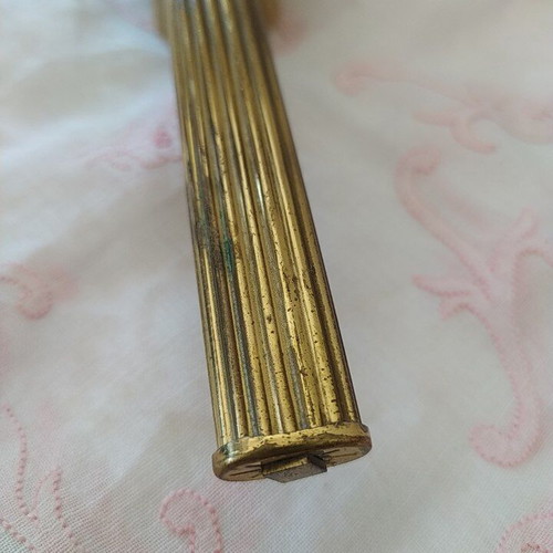 Old metal brush with embroidery used