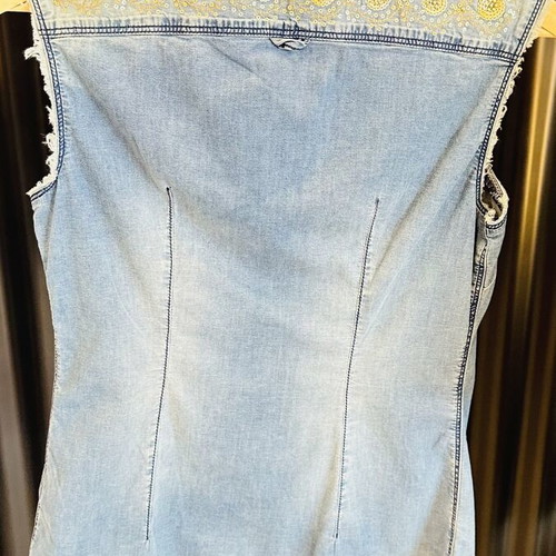 Liu Jo Jeans Denim Sleeveless Shirt with Gold Details