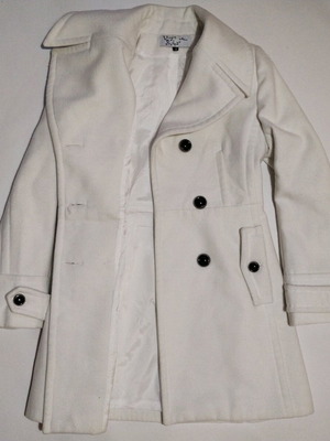 Virgin Prunes by Mikro women's coat used, white, size S
