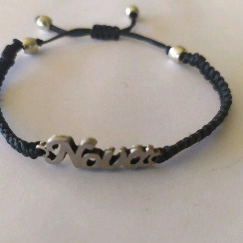 Bracelet for godmother with knitted and silver details