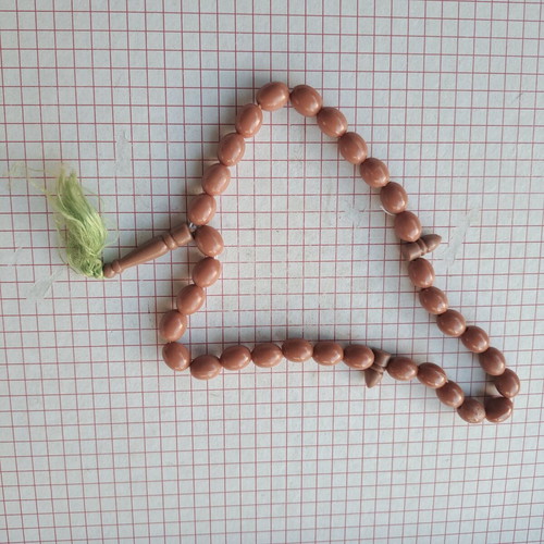 Komboloi with 35 beads like new, plastic, green tassel