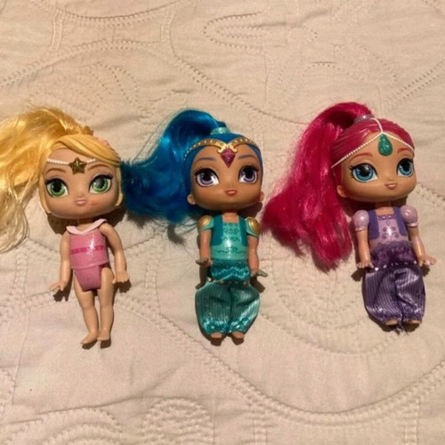 Shimmer and Shine dolls used, set of 3