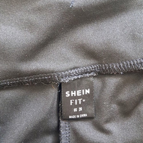 Shein black plus size leggings like new with mesh and rhinestones