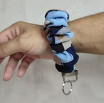 Handmade scrunchie-style keychain with ring