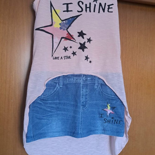 Crossfire girls dress used, size 128 cm, blue and pink