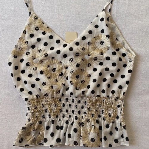 Maje top brand new, size 2, black and gold