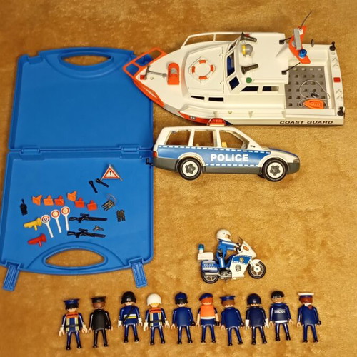 Playmobil police and coast guard collection used, 1990s sets