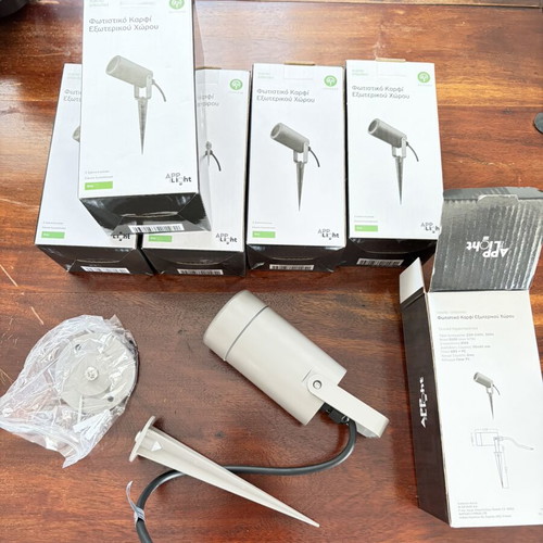 AppTheLights Garden Spot Light 1x7W GU10 Grey with 6 Phillips Bulbs