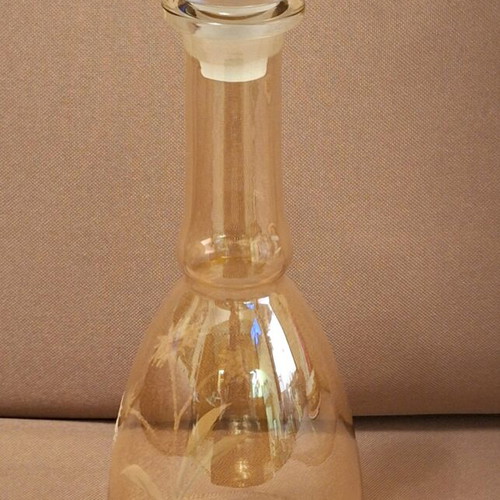 Prewar liqueur wine set yellow cut crystal like new
