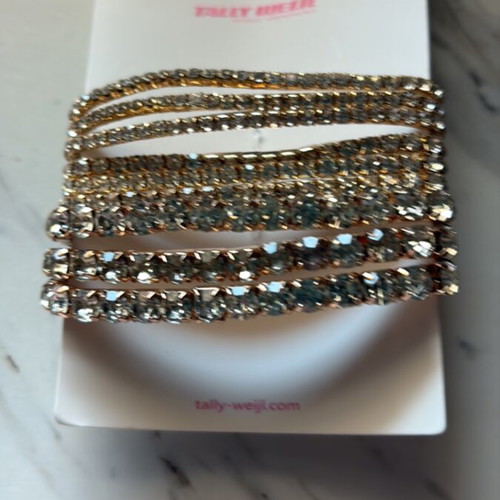 Tally Weijl wide cuff bracelet new, gold with crystals