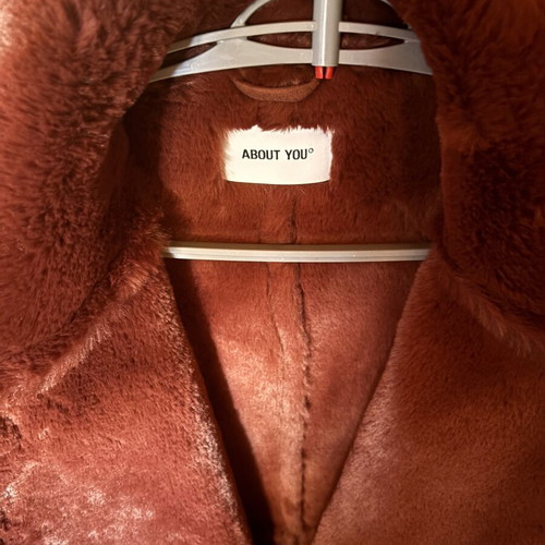 Castor coat with fur like new, brown, size M