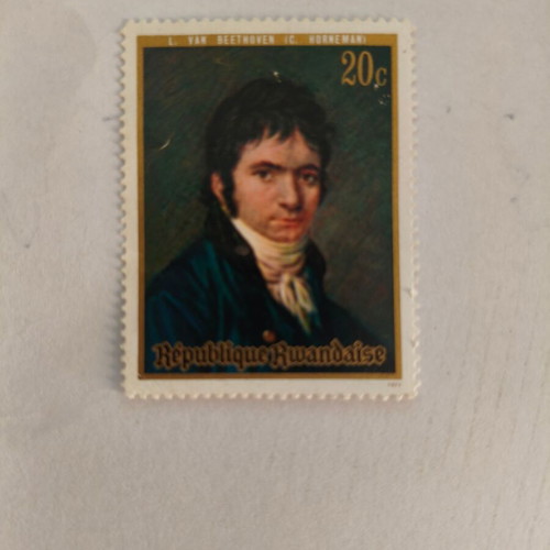 Beethoven commemorative stamp 1971 Rwanda