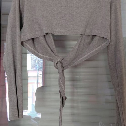 Gray cotton women's bolero, size M