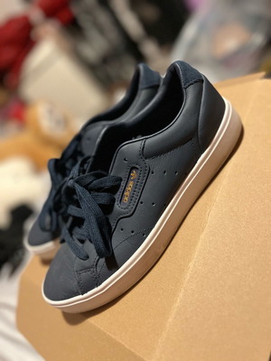Adidas leather shoes used, blue, size 38, athletic