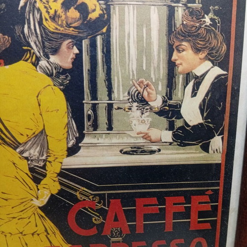 Ρετρό κάδρο με vintage ιταλική αφίσα Caffè Espresso σαν καινούργιο