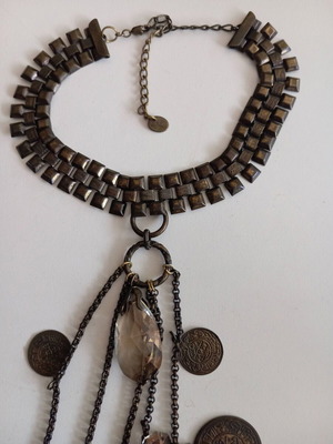 Statement Choker Art Wear Dimitriadis like new with crystals and coins
