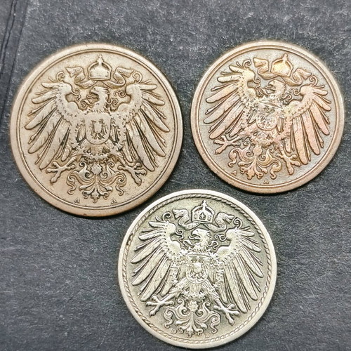 German coins like new, pack of 3