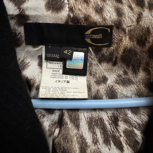 Just Cavalli coat like new with tiger print lining and belt, size 42