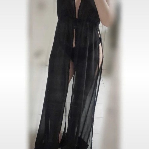 Brand new - Long sleeveless kimono coat beach coverup summer sarong slit
