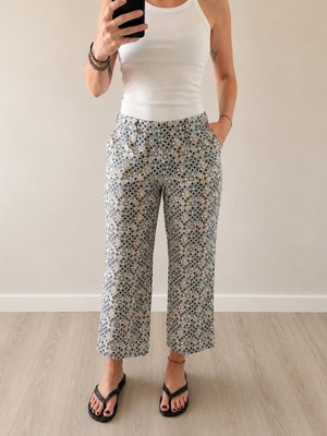Celine Paris brocade silk pants like new, size M, colorful