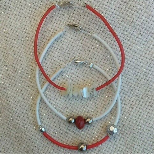 Martis Bracelets new set of 3, handmade with rubber cords