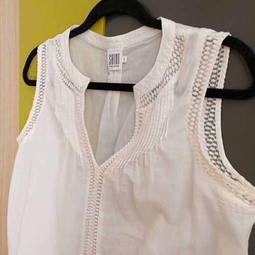 Saint Tropez women's blouse used, cotton, size M/L, white