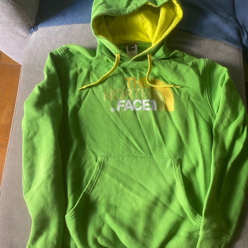 The North Face hoodie used, green, size S